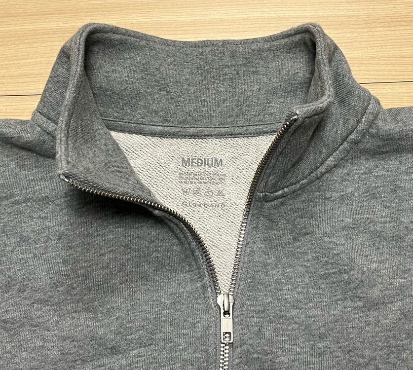 [M] 지오다노 프렌치 테리 하프집업 목넥 풀오버 그레이--2