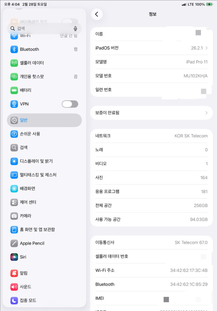 아이패드 프로 11 1세대 256G 셀룰러+애플펜슬 2세대 판매--8