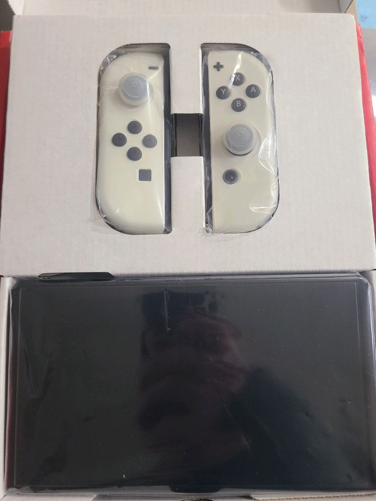 새상품급)닌텐도 스위치 OLED 화이트 풀박스(선물용)+파우치,케이스--1