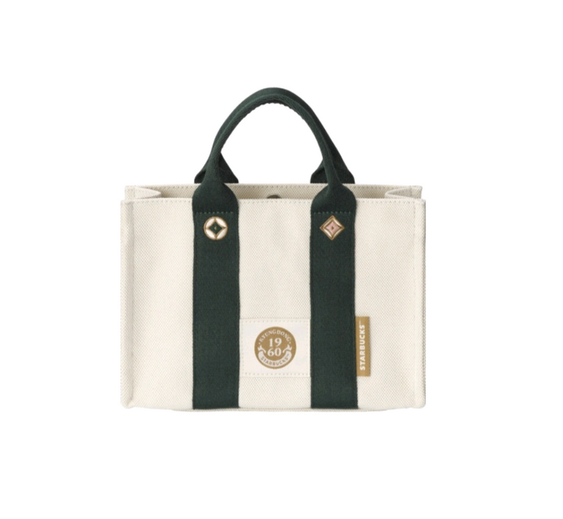미개봉]스타벅스 특화매장 MD 경동1960 그린 미니 토트백 가방--6