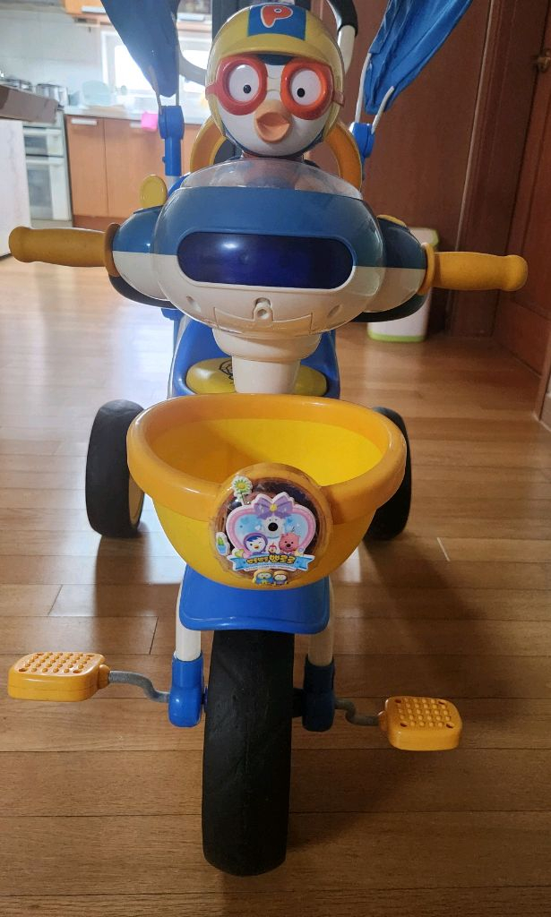 (단종품) 유아 뽀로로 유모차 세발 자전거--2