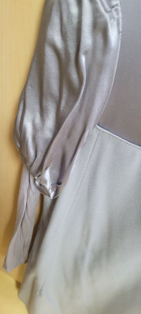 쥬크 회색 퍼프 소매 레이어드 원피스--1