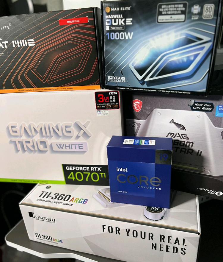 인텔 I9 13900K MSI RTX 4070TI 화이트 게이밍 PC 데스크탑--1
