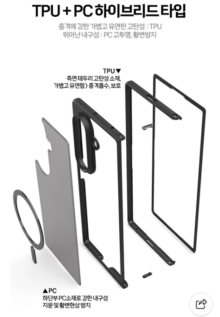 나하로 갤럭시Z폴드7 맥세이프 아머 하이브리드 새제품급 이미지