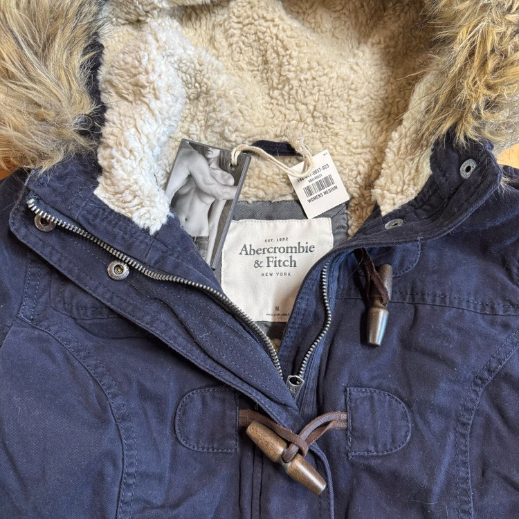 아베크롬비 여성 토글 양털 숏코트 네이비 M--1