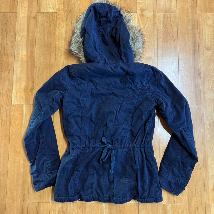 아베크롬비 여성 토글 양털 숏코트 네이비 M--4