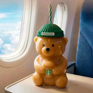 스타벅스 베어리스타 글라스 콜드컵 베어리 유리컵 유리보틀 그린비니 초록