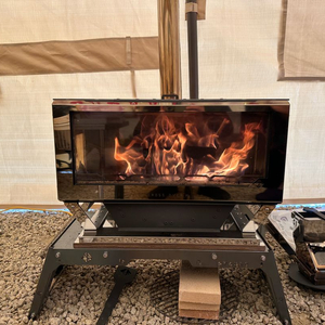 캠핑 화목난로 우드앤번 크로스오버 XL 풀셋 + 에코지안 에어로젯 흡출기 판매 이미지