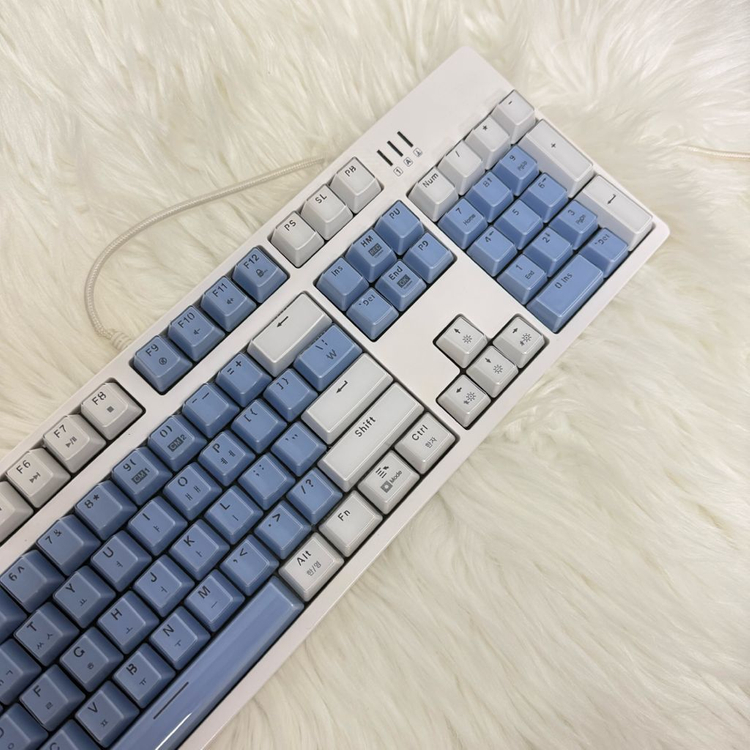 앱코 해커K8200파스텔 블루 크리스탈키캡 게이밍키보드--1