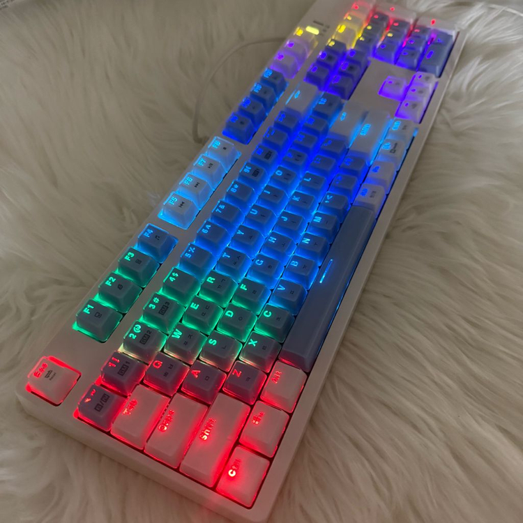 앱코 해커K8200파스텔 블루 크리스탈키캡 게이밍키보드--8