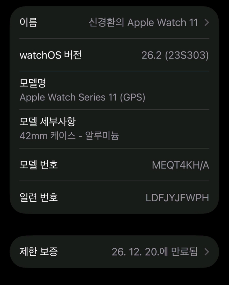 애플워치 11 42mm 제트블랙 gps 팝니다--8