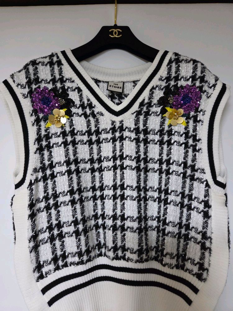 한섬 폼더스토어 THE STORE 20 시퀸 비즈 장식 니트 베스트 (S) 이미지