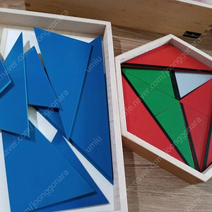 아가월드 몬테소리 단품구성상자2, 작은육각형, 파란직사각형, 해시계, 은행게임.황금구슬틀