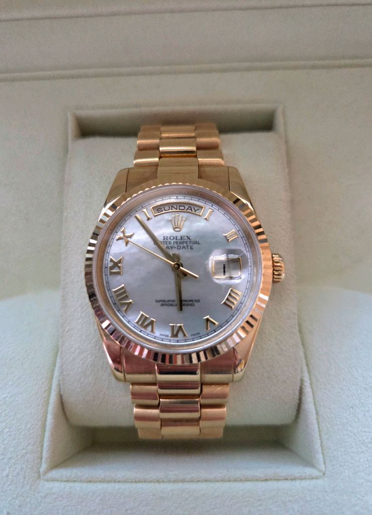 로렉스 118238 데이데이트 진주자개판 18k 금통--1