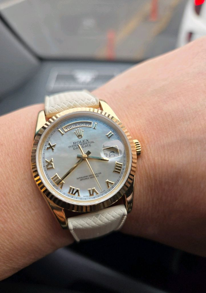 로렉스 118238 데이데이트 진주자개판 18k 금통--3