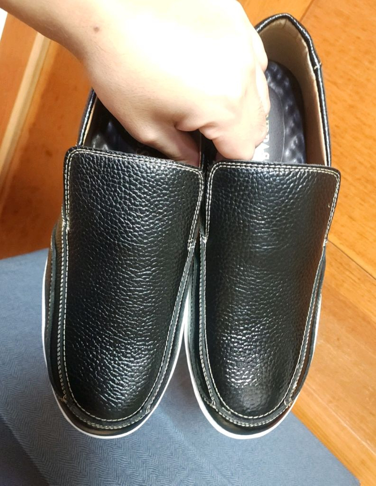 천연 가죽 270 275 새상품 슬립온 가죽 구두 운동화--3