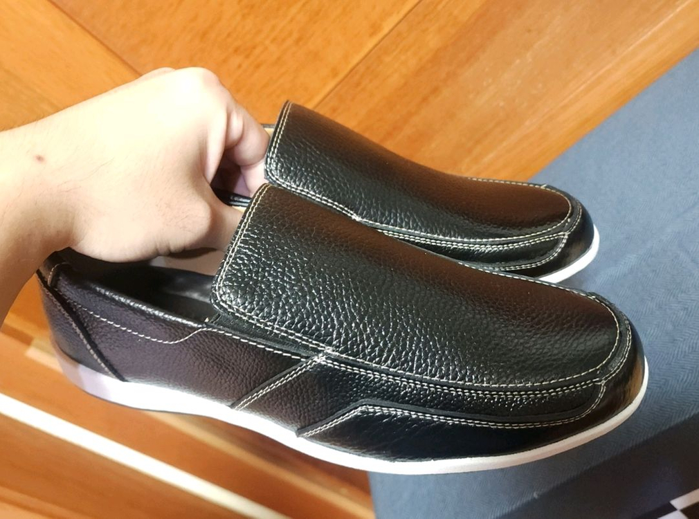 천연 가죽 270 275 새상품 슬립온 가죽 구두 운동화--4