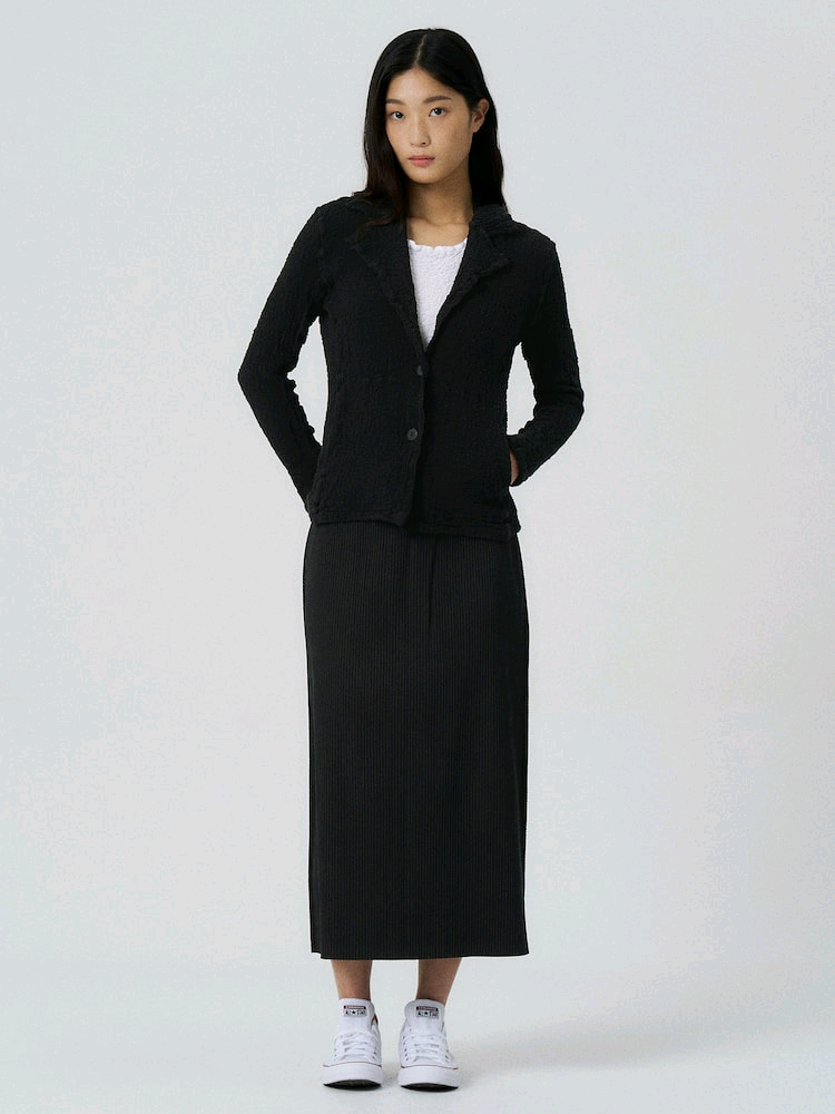 이세이미야케 미 컬리플라워 자켓 블랙--8