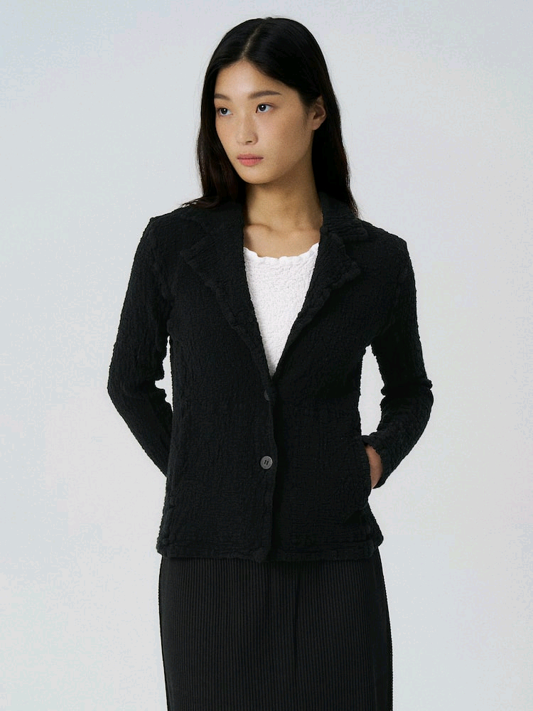 이세이미야케 미 컬리플라워 자켓 블랙--9
