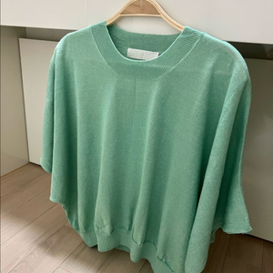 플로티 FLOATY 린넨 케이프 니트 반팔 여름 쿨 민트 초록 그린 티셔츠 블라우스