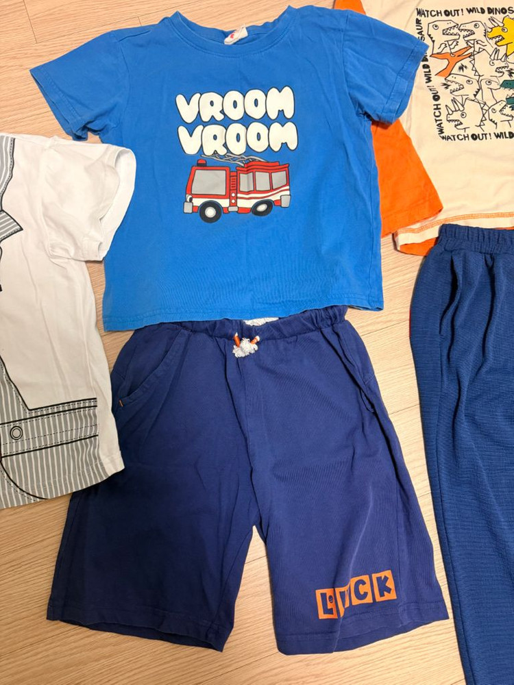 코코리따 아동복 7장 상하 세트 여름 봄 티셔츠 반바지 120 사이즈--2