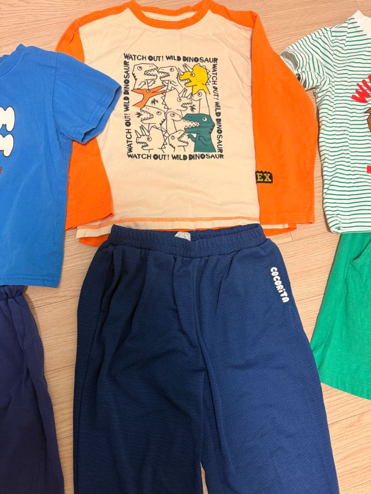 코코리따 아동복 7장 상하 세트 여름 봄 티셔츠 반바지 120 사이즈--3