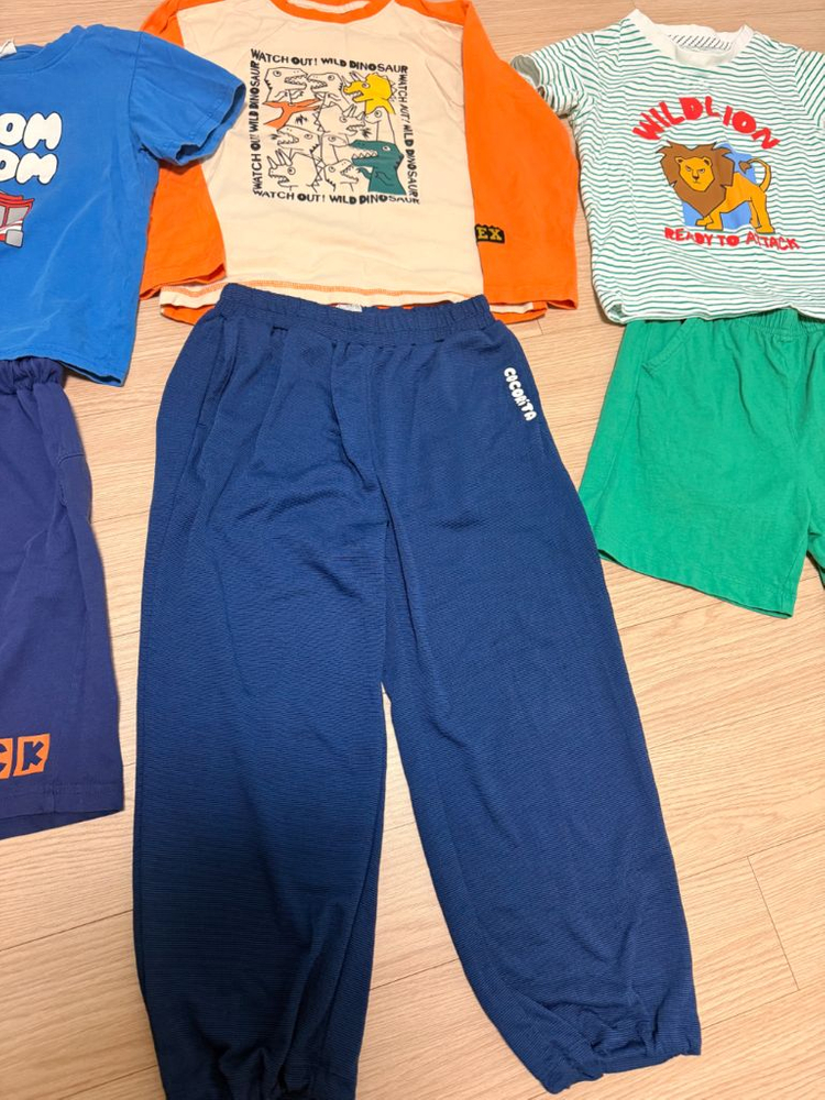 코코리따 아동복 7장 상하 세트 여름 봄 티셔츠 반바지 120 사이즈--4