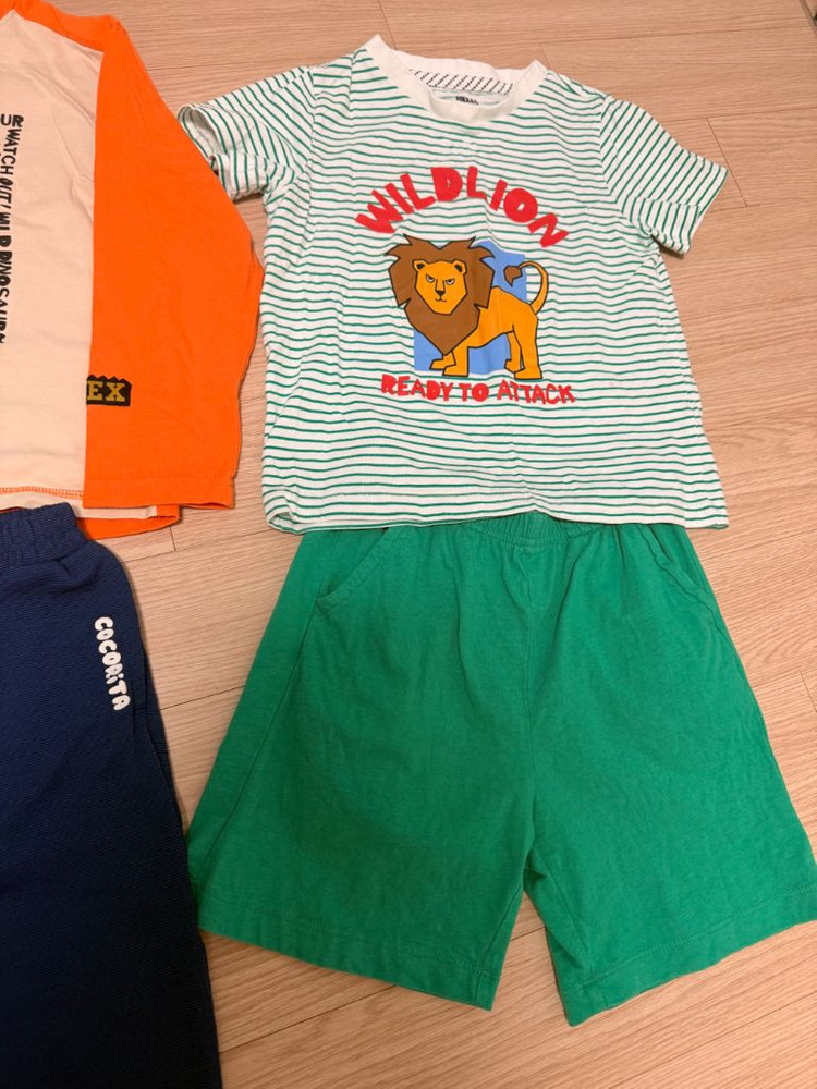 코코리따 아동복 7장 상하 세트 여름 봄 티셔츠 반바지 120 사이즈--5