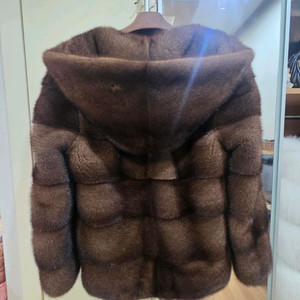 코펜하겐 밍크 후드 코트