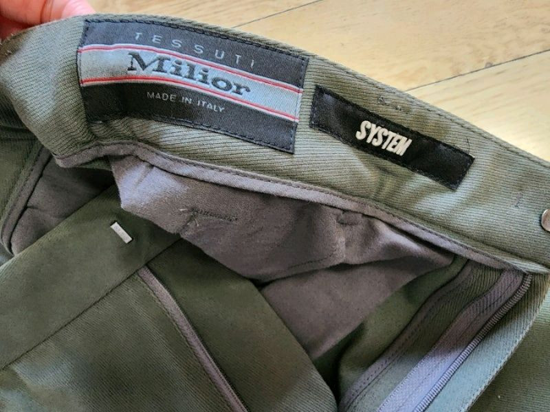 시스템옴므 카키그레이면바지 78사이즈--2
