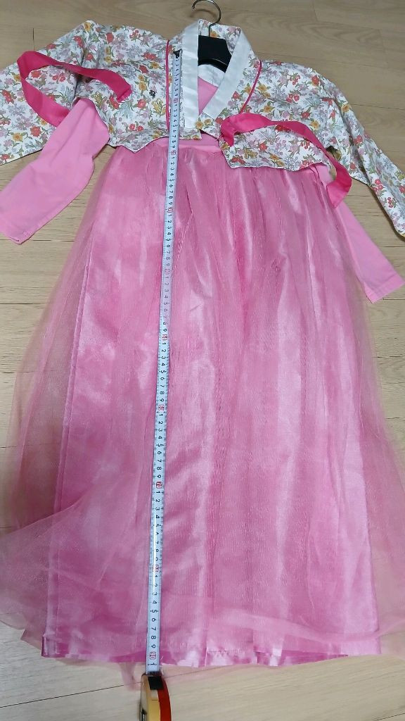 여아퓨전한복6~7세+한복머리띠 (총장92cm)--2