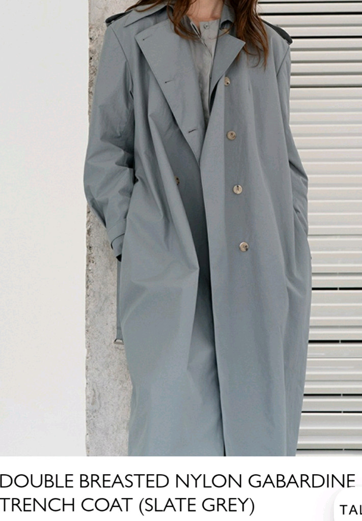 레하 더블브레스트 나일론 트렌치코트 XS, 프론트로우,르바,모한,닐바이피,파사드패턴,렉토 이미지