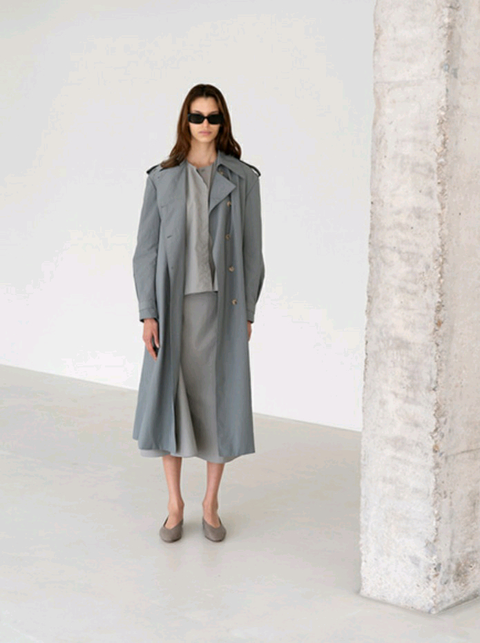 레하 더블브레스트 나일론 트렌치코트 XS, 프론트로우,르바,모한,닐바이피,파사드패턴,렉토 이미지