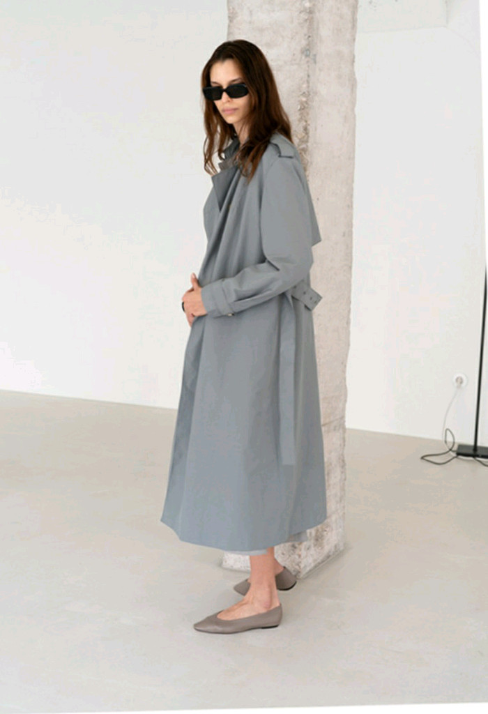 레하 더블브레스트 나일론 트렌치코트 XS, 프론트로우,르바,모한,닐바이피,파사드패턴,렉토 이미지