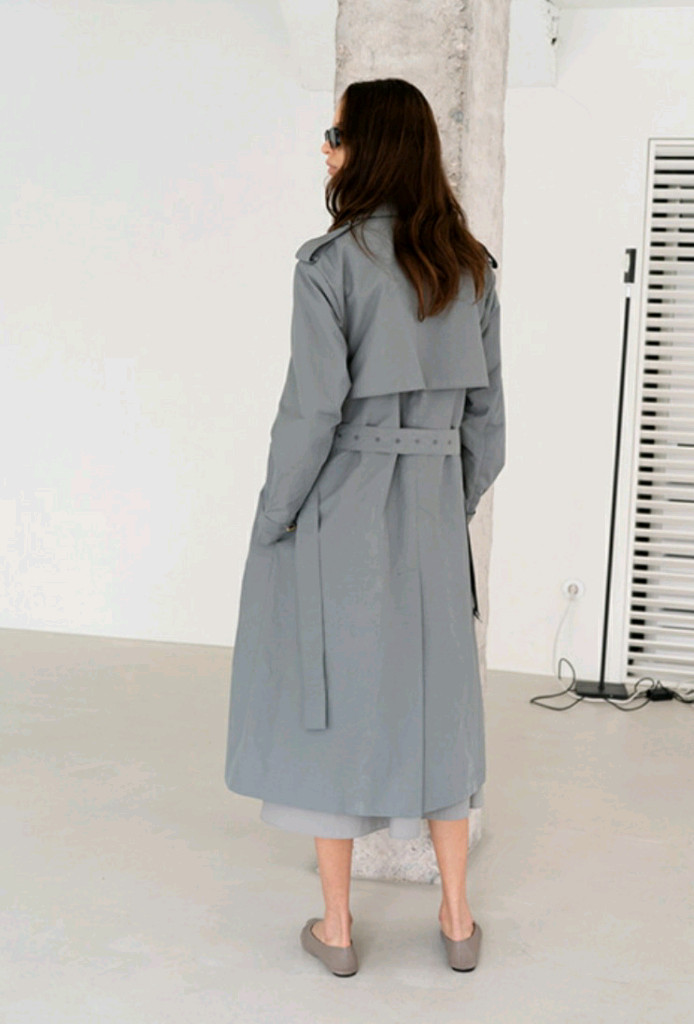 레하 더블브레스트 나일론 트렌치코트 XS, 프론트로우,르바,모한,닐바이피,파사드패턴,렉토 이미지