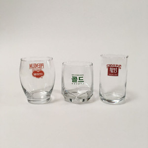 고전 빈티지 레트로 추억 유리 컵 / 델몬트 콜드 칠성사이다 주스 쥬스 잔 이미지