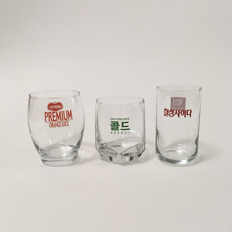 고전 빈티지 레트로 추억 유리 컵 / 델몬트 콜드 칠성사이다 주스 쥬스 잔 이미지