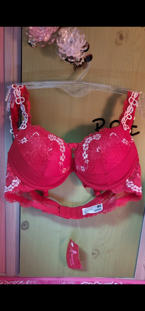 펜트하우스 란제리 레드핑크 자수 브래지어 75B~C 이미지