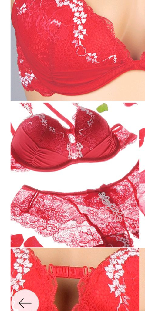 펜트하우스 란제리 레드핑크 자수 브래지어 75B~C 이미지