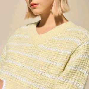 랑방 스트라이프 브이넥니트 (랑방,마인,타임,더캐시미어