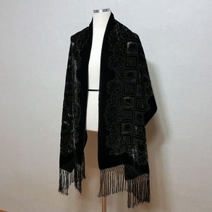 미사용)핸드메이드 고급 벨벳 여성 숄 겸용 머플러