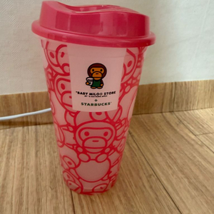 스타벅스 베이프 베이비 마일로 리유저블컵 핑크 473ml