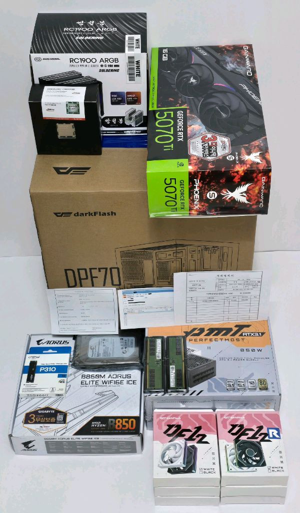 (새제품화이트)9800X3D, RTX5070Tl, B850M WIFI, 850W GOLD, 방송게이밍컴퓨터본체--8