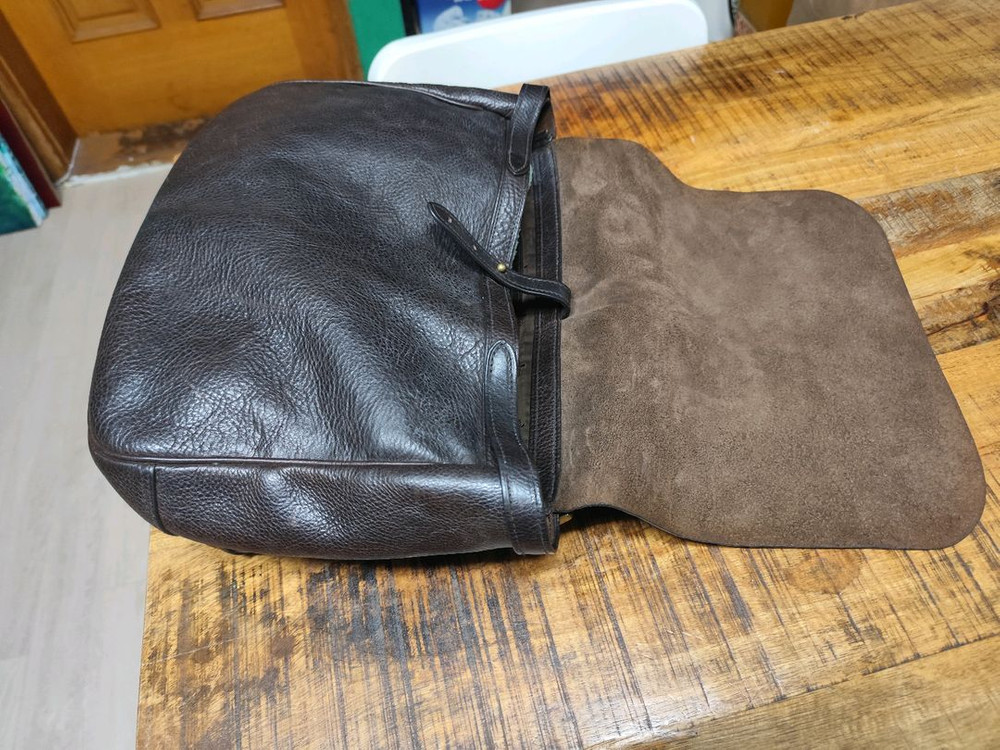 멀버리 다크 브라운 리얼 가죽 메신저백--1