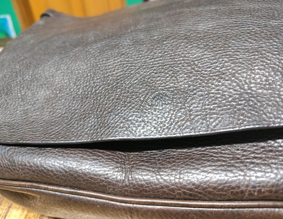 멀버리 다크 브라운 리얼 가죽 메신저백--4