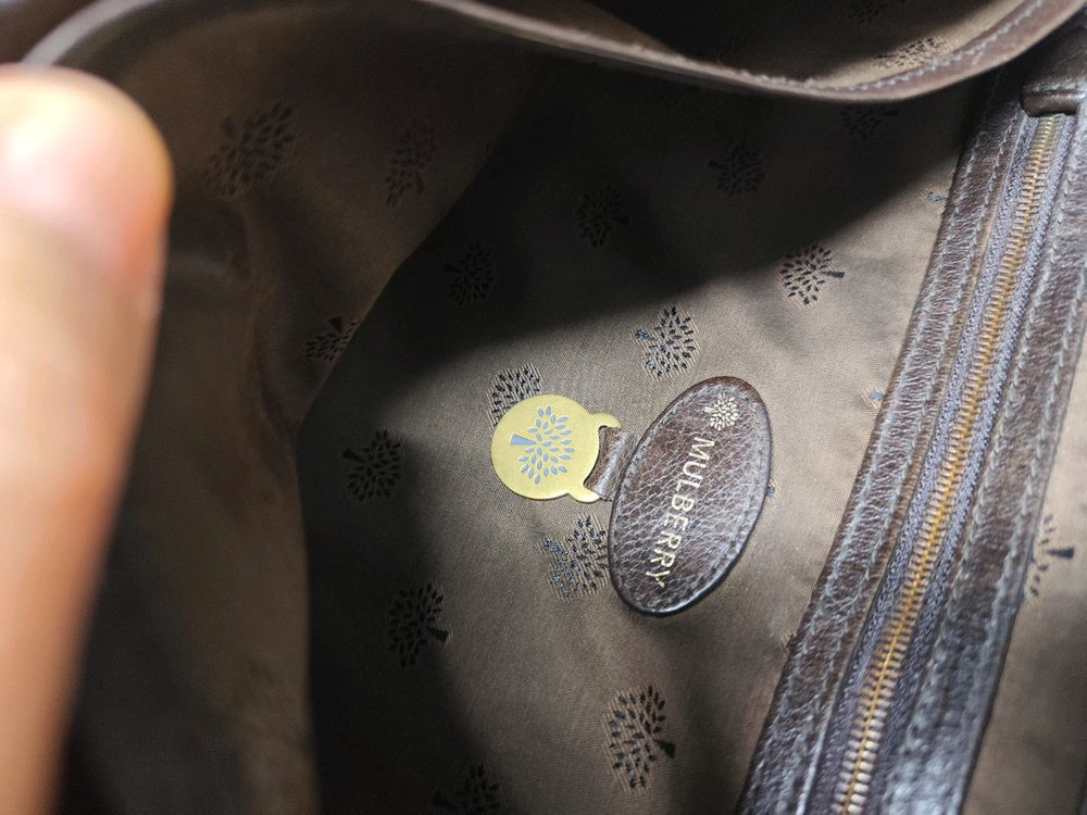 멀버리 다크 브라운 리얼 가죽 메신저백--6