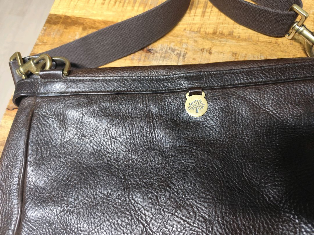 멀버리 다크 브라운 리얼 가죽 메신저백--8