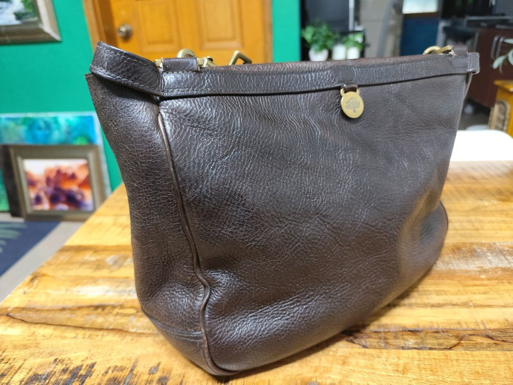 멀버리 다크 브라운 리얼 가죽 메신저백--9