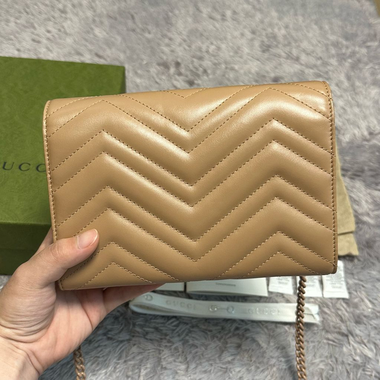 [풀구성] 구찌 GG 마몬트 마틀라세 미니 체인백 핑크베이지--2