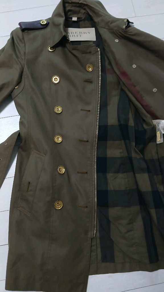 버버리 런던 더블 트렌치코트 카키(상태최상)정품--5